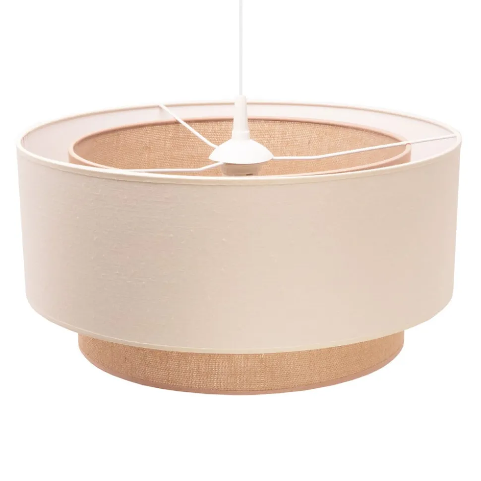 Euluna Boho hanglamp, beige, textiel, Ø 45 cm