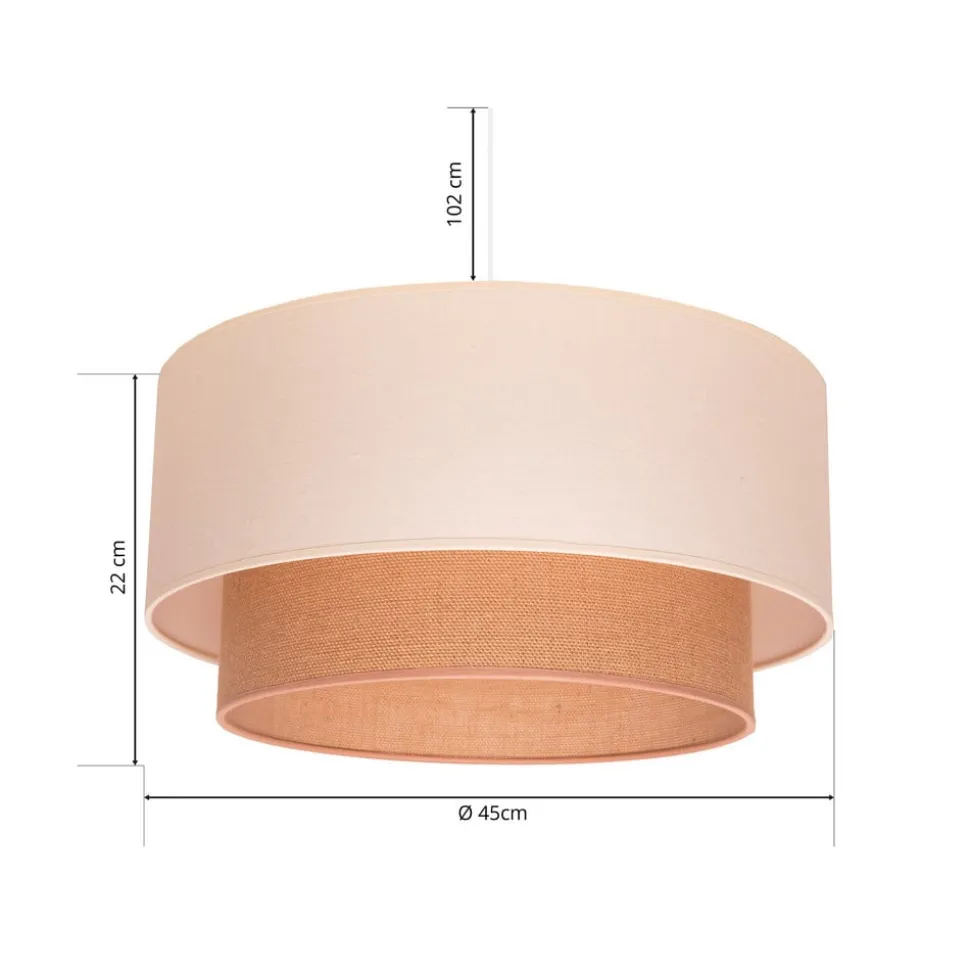 Euluna Boho hanglamp, beige, textiel, Ø 45 cm