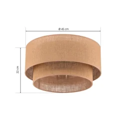 Euluna Boho jute plafondlamp naturel bruin Ø45cm