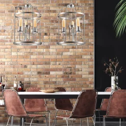 Euluna Constantine kroonluchter staal 3-lamps