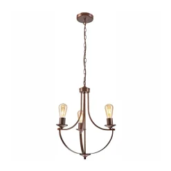 Euluna Gina kroonluchter in bruin, 3-lamps