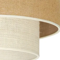Euluna hanglamp Boho jute, naturelbruin/wit, Ø 45 cm