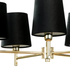 Euluna kroonluchter Nita, zwart/goud, 5-lamps