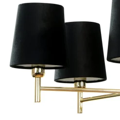 Euluna kroonluchter Nita, zwart/goud, 5-lamps