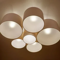 Euluna Lodge plafondlamp, 6-lamps, beige