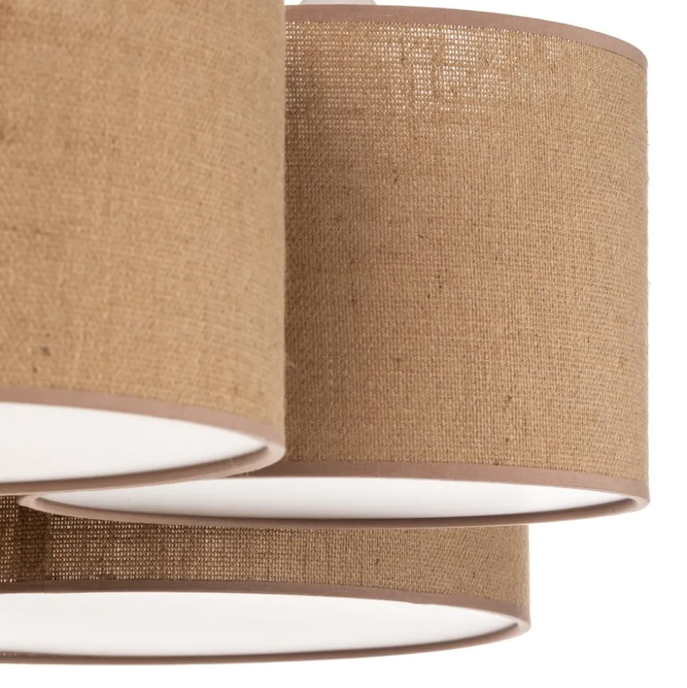 Euluna Lodge plafondlamp, 6-lamps, jute