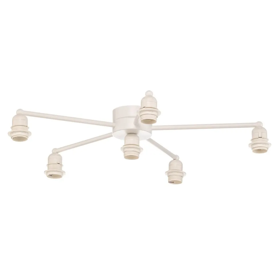 Euluna Lodge plafondlamp, 6-lamps, jute