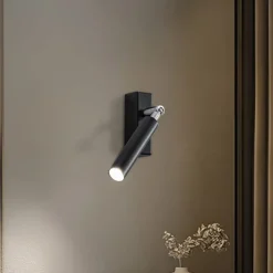 Euluna Nicanor wandspot, zwart/chroom