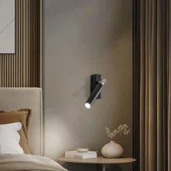 Euluna Nicanor wandspot, zwart/chroom