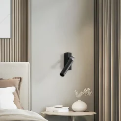 Euluna Nicanor wandspot, zwart/chroom