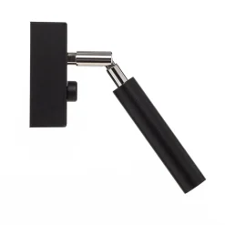 Euluna Nicanor wandspot, zwart/chroom