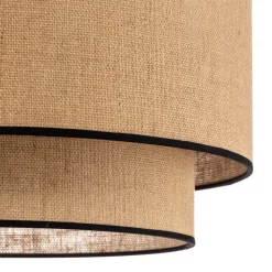 Euluna plafondlamp Boho jute & zwart, naturel/zwart, Ø45cm