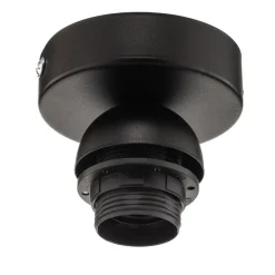 Euluna plafondlamp Boho jute & zwart, naturel/zwart, Ø45cm