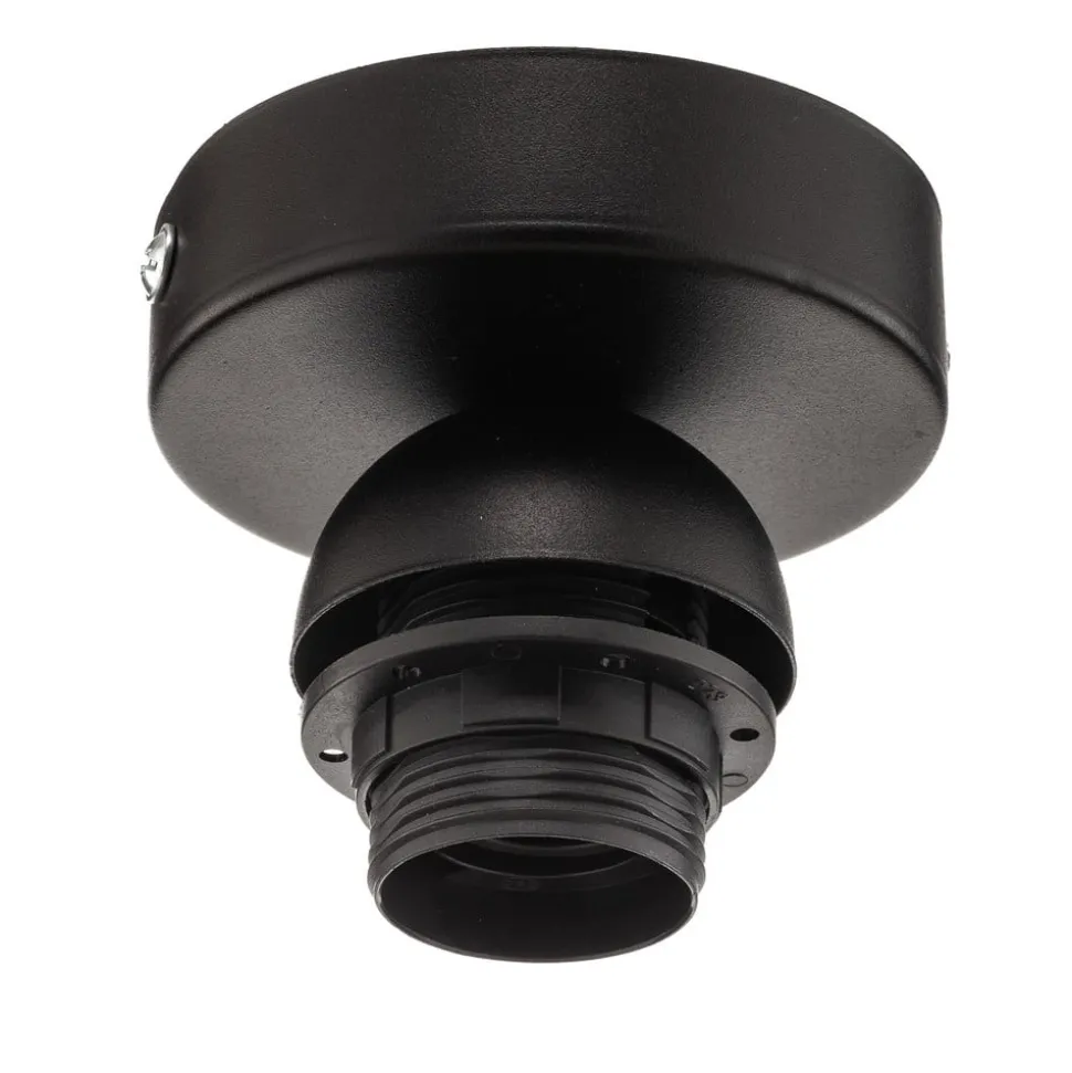 Euluna plafondlamp Boho jute & zwart, naturel/zwart, Ø45cm