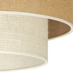Euluna plafondlamp Boho jute, naturelbruin/wit, Ø 45 cm