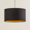 Euluna Roller hanglamp, zwart/goud, Ø 45 cm