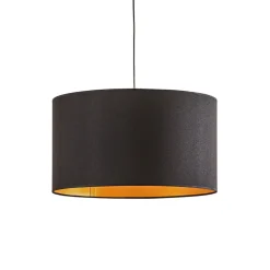 Euluna Roller hanglamp, zwart/goud, Ø 45 cm