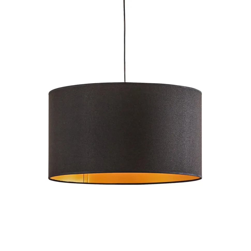 Euluna Roller hanglamp, zwart/goud, Ø 45 cm