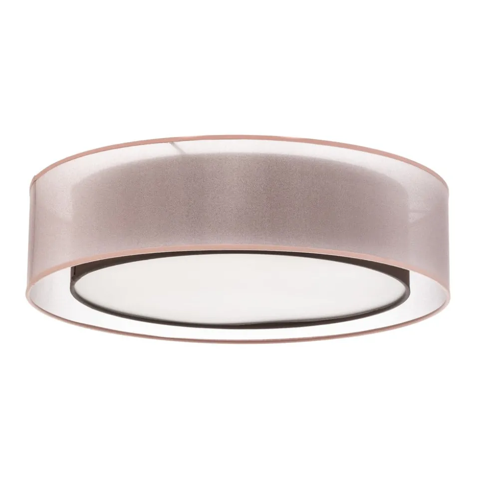 Euluna Tibu plafondlamp, textiel, Ø50cm, aardkleurig