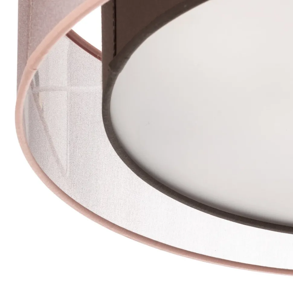 Euluna Tibu plafondlamp, textiel, Ø50cm, aardkleurig