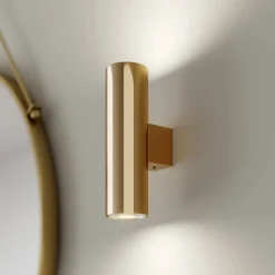 Euluna wandlamp Marion, messing hoogte 18 cm staal up/down