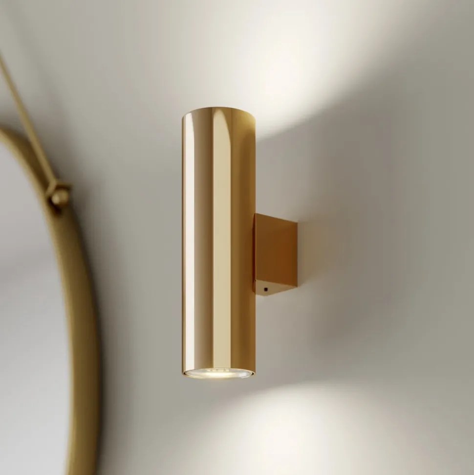 Euluna wandlamp Marion, messing hoogte 18 cm staal up/down