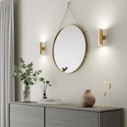 Euluna wandlamp Marion, messing hoogte 18 cm staal up/down