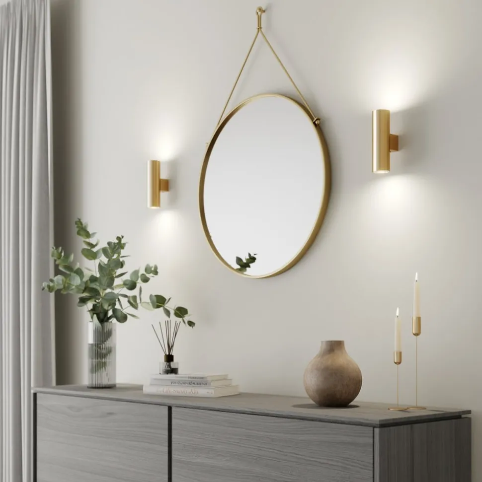 Euluna wandlamp Marion, messing hoogte 18 cm staal up/down