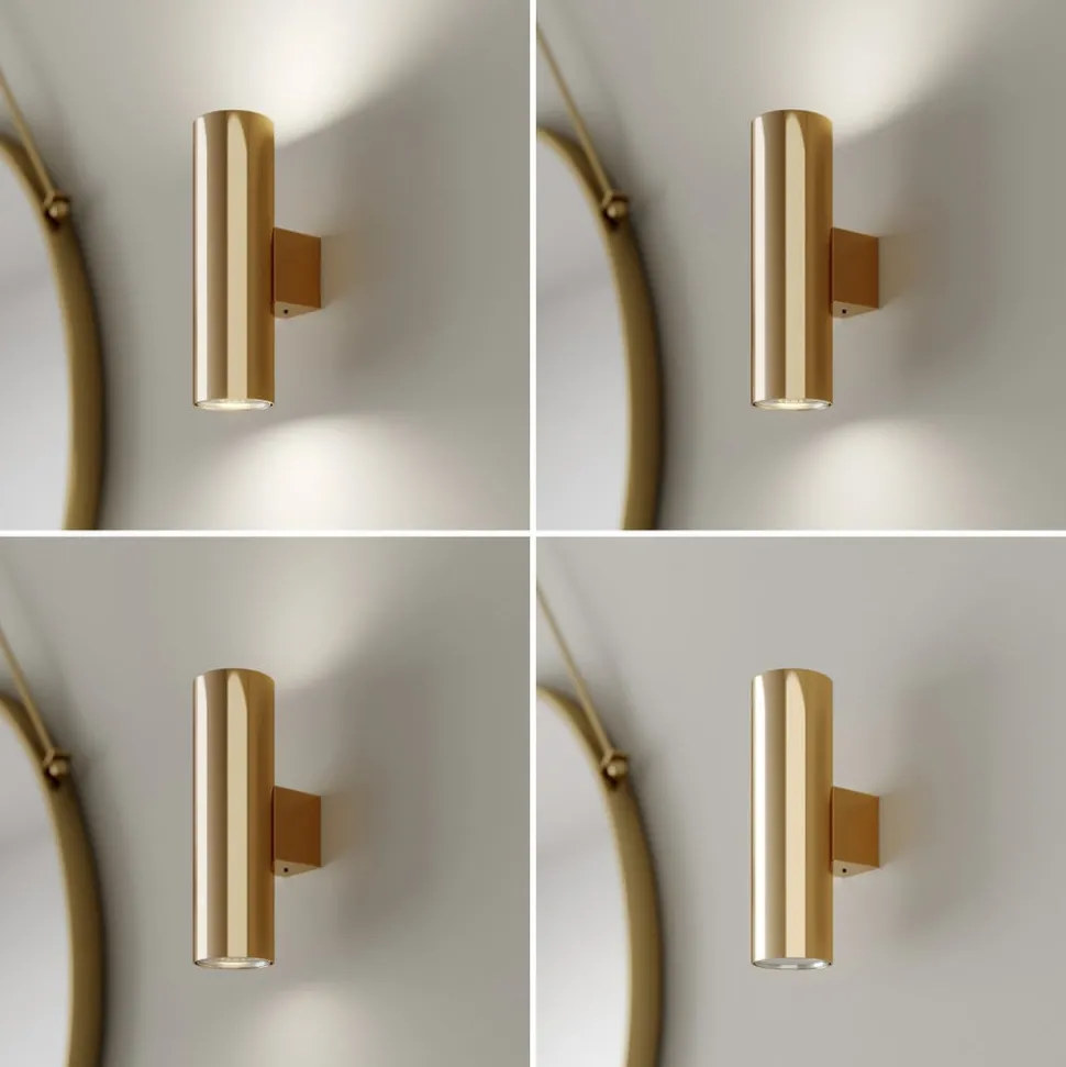 Euluna wandlamp Marion, messing hoogte 18 cm staal up/down