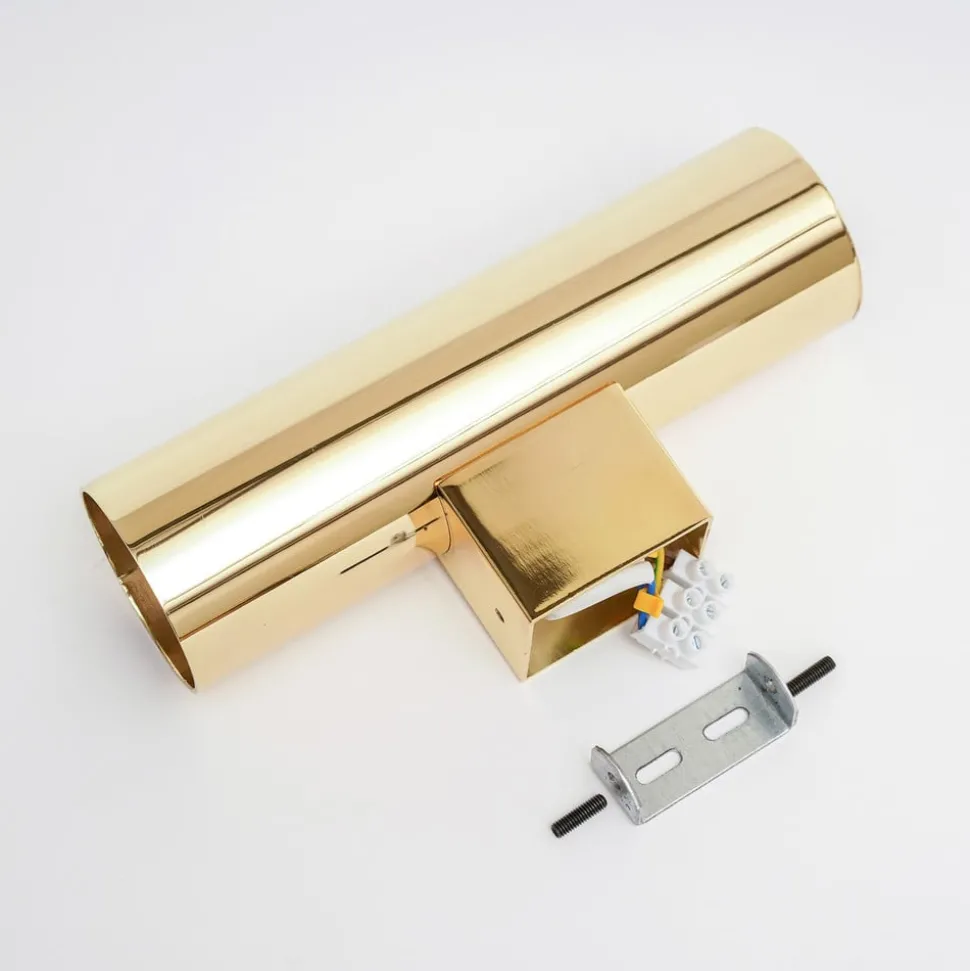 Euluna wandlamp Marion, messing hoogte 18 cm staal up/down