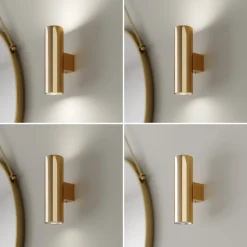 Euluna wandlamp Marion, messing hoogte 18 cm staal up/down