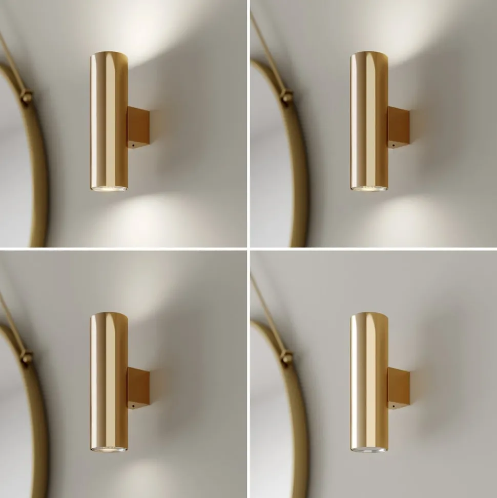 Euluna wandlamp Marion, messing hoogte 18 cm staal up/down