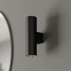 Euluna wandlamp Marion, zwart hoogte 18 cm staal up/down