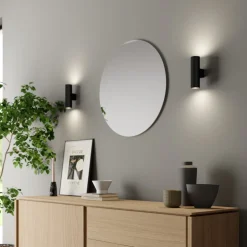 Euluna wandlamp Marion, zwart hoogte 18 cm staal up/down