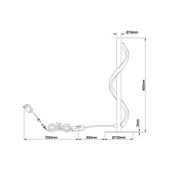 Eunice LED tafellamp, hoogte 40 cm, zwart, metaal