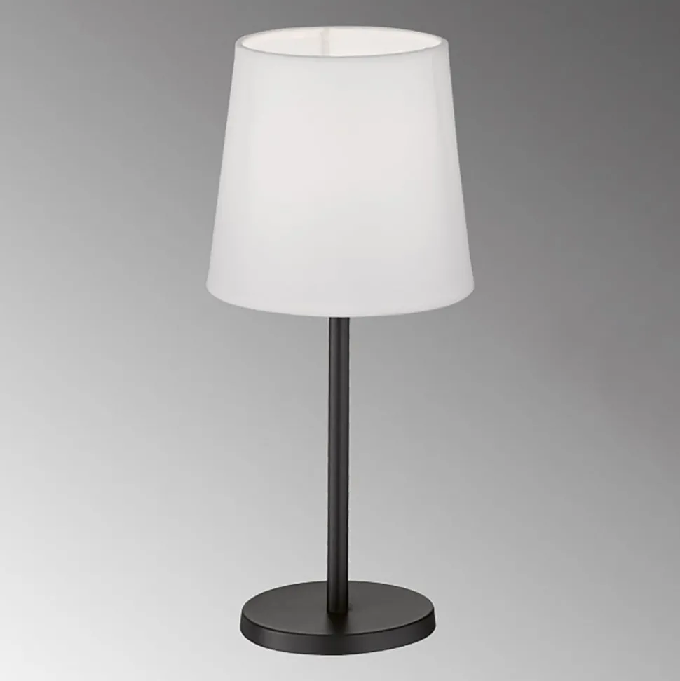 Eve tafellamp met stoffen kap, zwart/wit