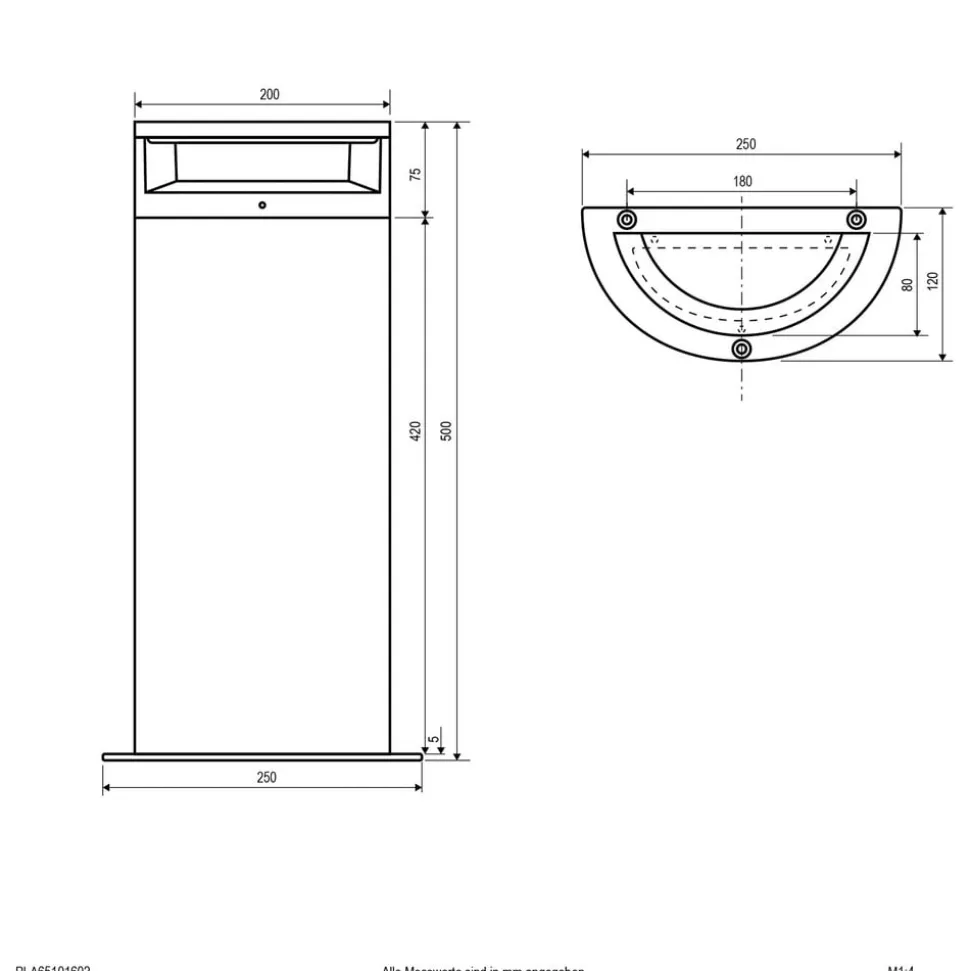 EVN Halbo LED tuinpadverlichting als halve zuil