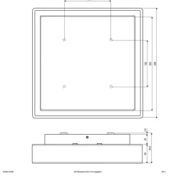 EVN LED buiten plafondlamp Tectum, 24x24 cm, antraciet, 110°