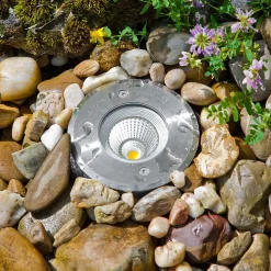 EVN Meerkat, rond, 60°, roestvrij staal, 6W, 3.000 K