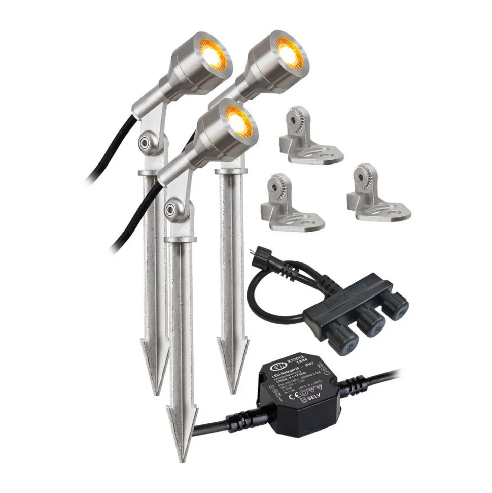 EVN P68123502-3 LED buitenspot, 3 per set, 3.000K