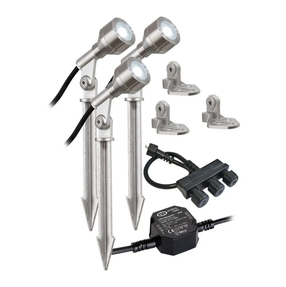 EVN P68123501-3 LED buitenspot, 3 per set, 6.000K