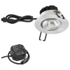 EVN PC65 buiten-inbouwlamp rond, 3000K aluminium