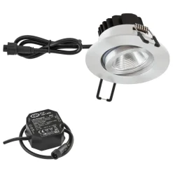 EVN PC65 buiten-inbouwlamp rond, 3000K aluminium