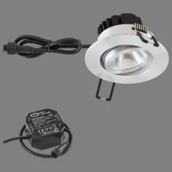 EVN PC65 buiten-inbouwlamp rond, 3000K aluminium