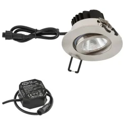 EVN PC65 buiten-inbouwlamp rond 3000K rvs