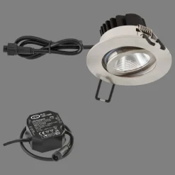 EVN PC65 buiten-inbouwlamp rond 3000K rvs