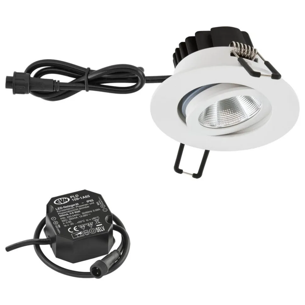 EVN PC65 buiten-inbouwlamp rond, 3000K wit