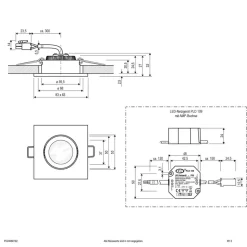 EVN PC20 inbouw hoekig fasedimmer 3000K wit