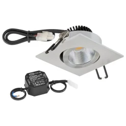 EVN PC20 inbouw hoekig fasedimmer 3000K aluminium