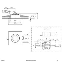 EVN PC20 inbouw hoekig fasedimmer 3000K aluminium